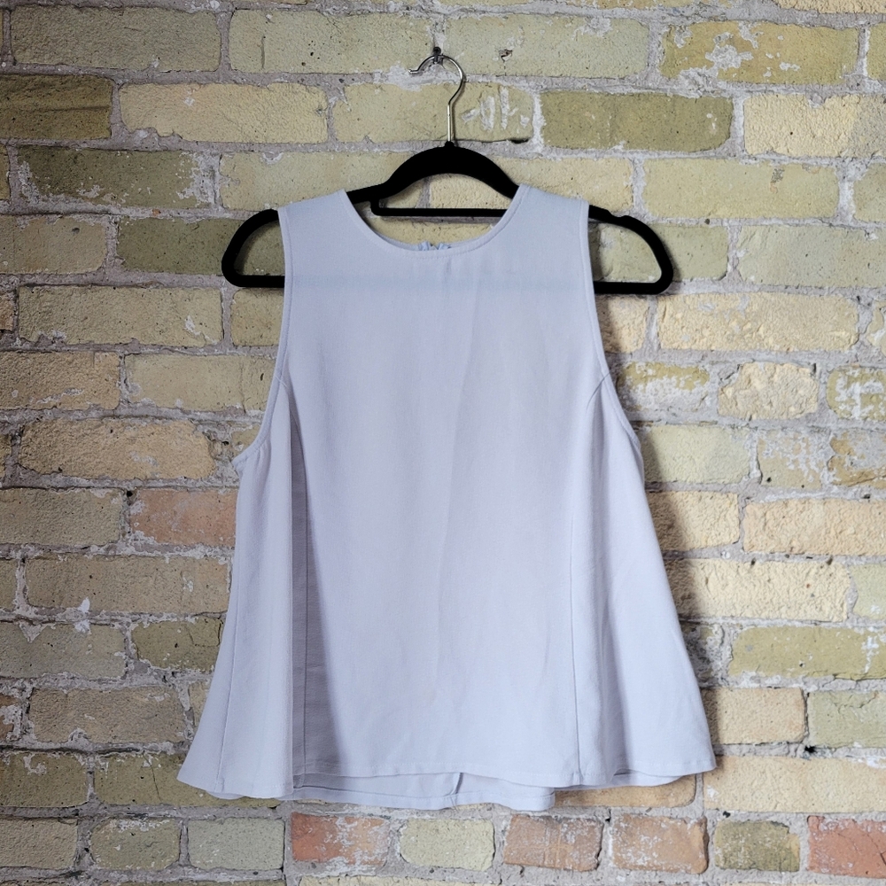 Valette Light Grey Babydoll Fit & Flair Tank Top Womens Size Large